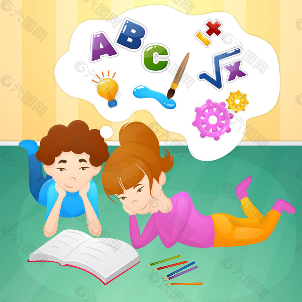 兒童學(xué)習(xí)現(xiàn)場各種字母符號