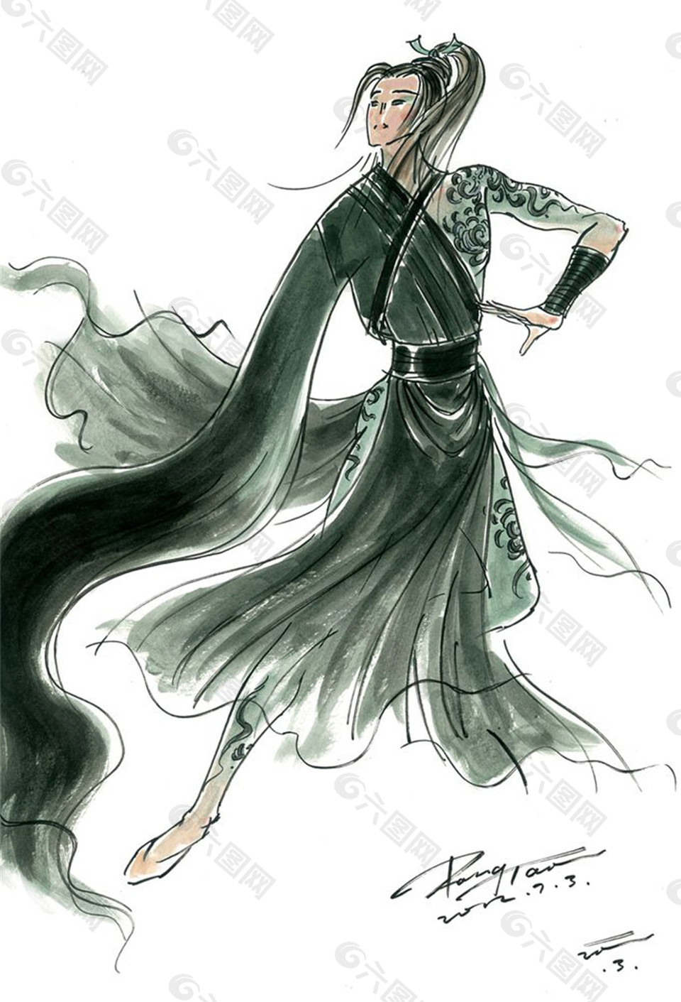 黑色長裙設(shè)計圖