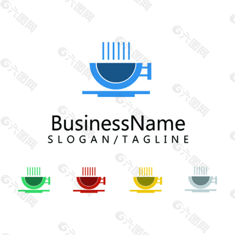 簡(jiǎn)約精美時(shí)尚咖啡店鋪logo設(shè)計(jì)矢量