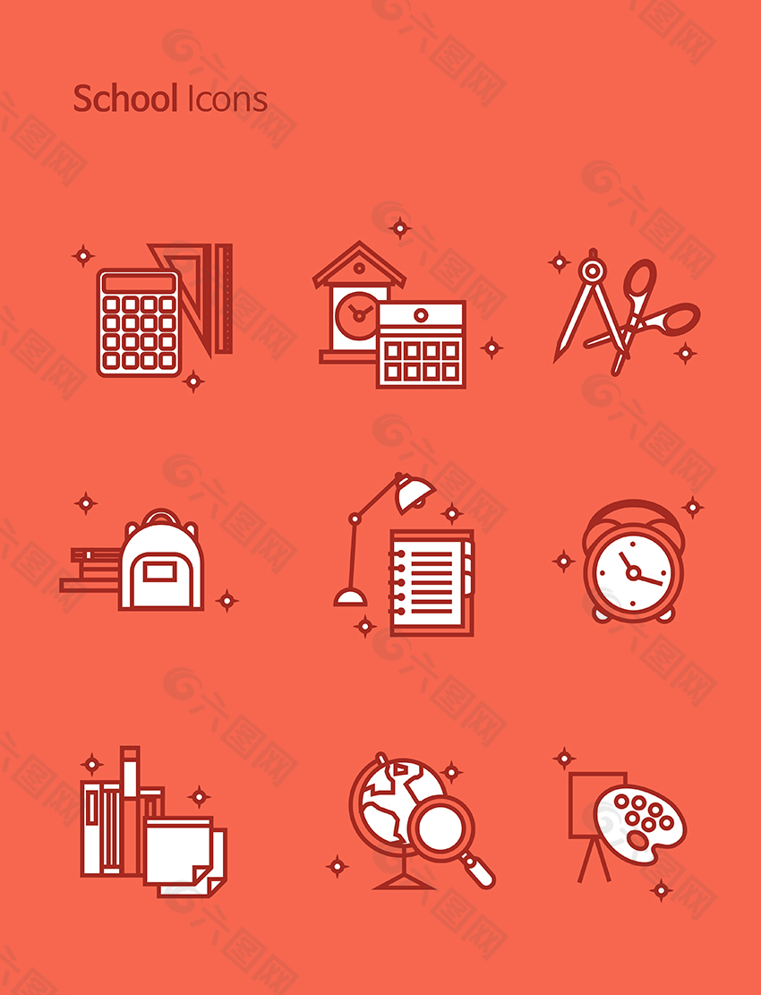 矢量學(xué)校教育素材圖標(biāo)