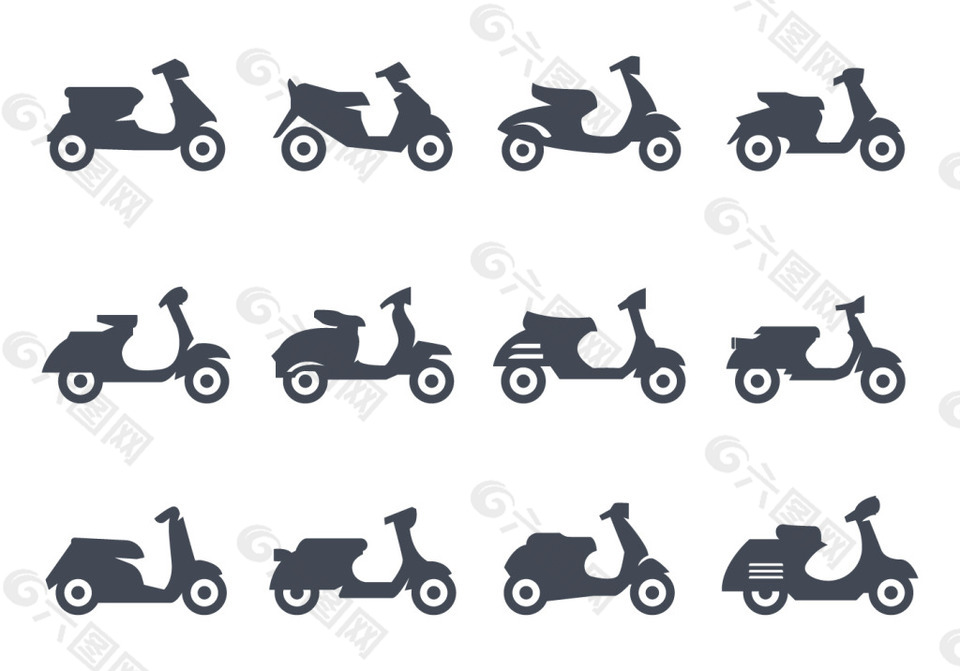 矢量摩托車圖標(biāo)