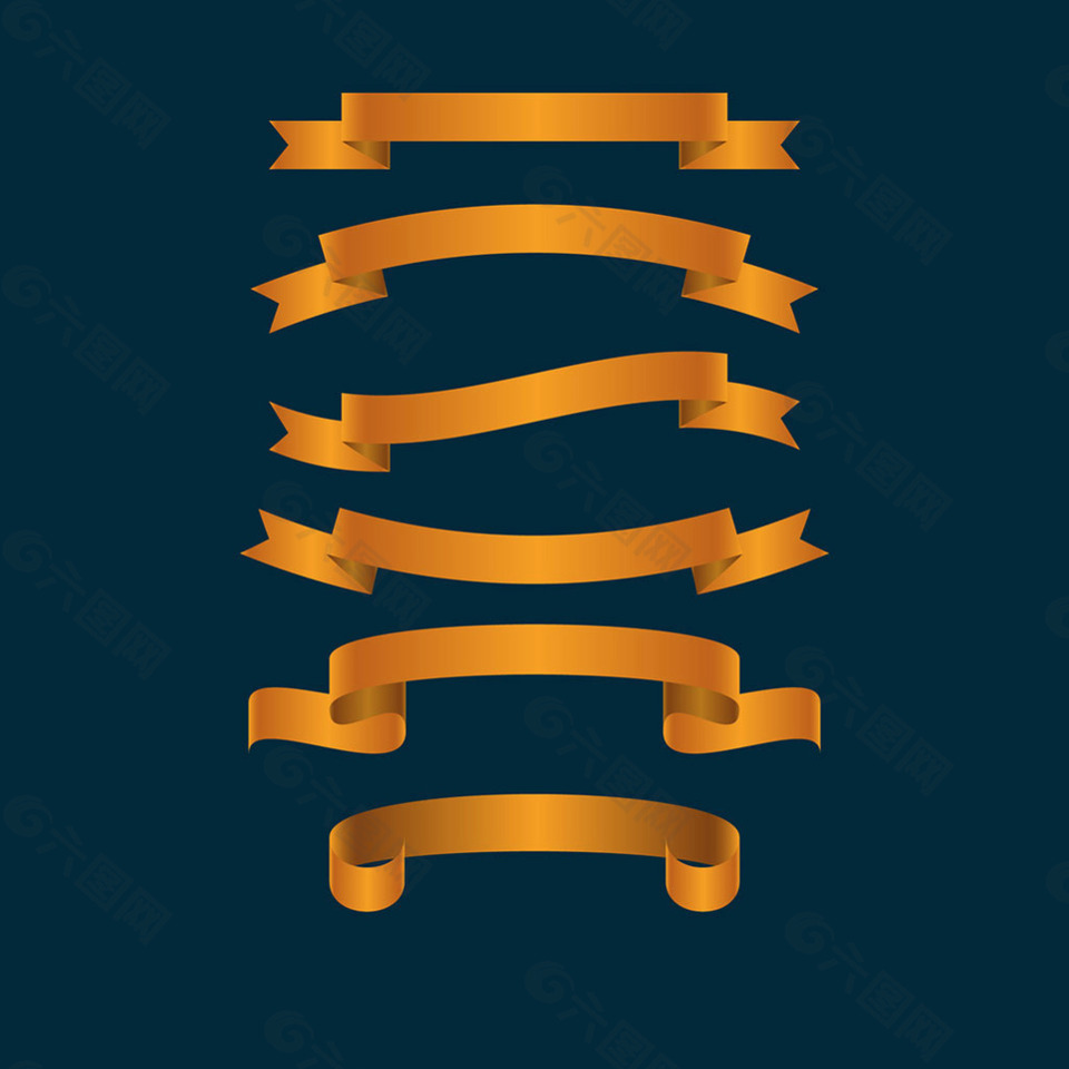 復(fù)古風(fēng)格金色絲帶集合