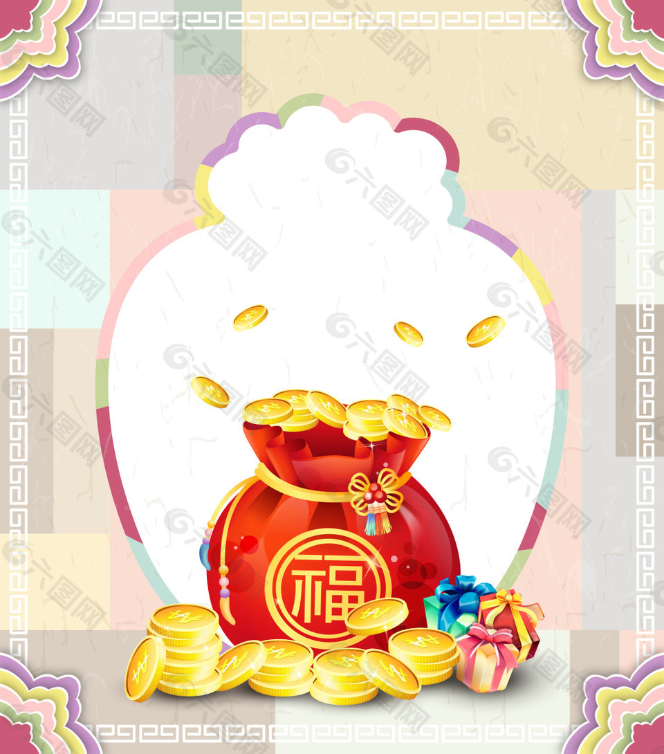 紅色錢袋背景