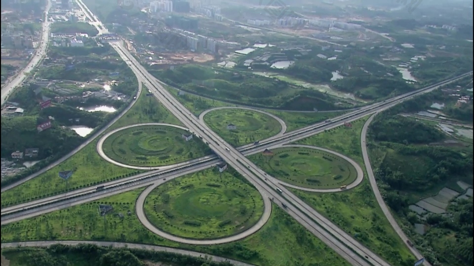 航拍城市公路視頻素材