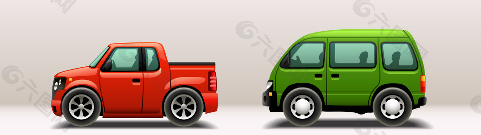 矢量綠色面包車EPS