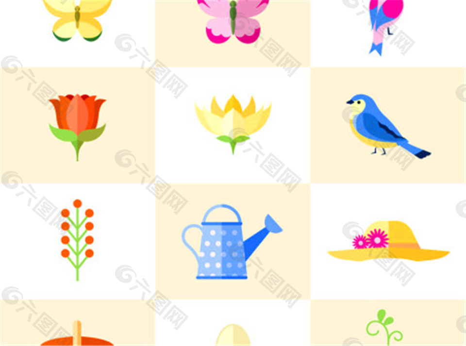花園12元矢量圖標(biāo)