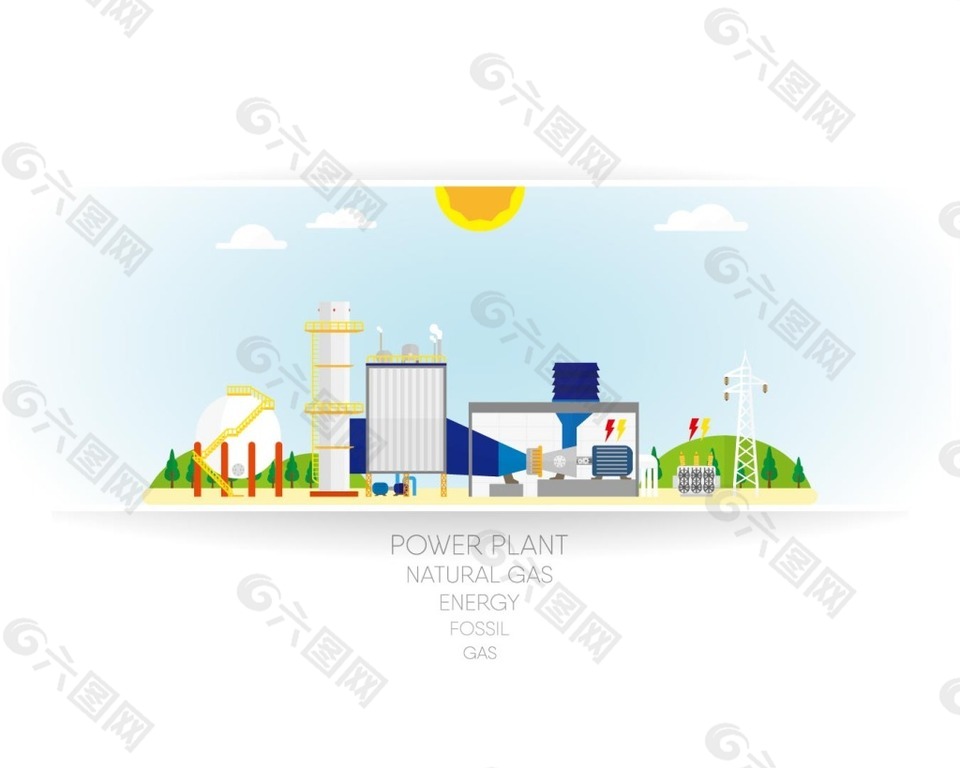 太陽(yáng)能發(fā)電插畫(huà)背景矢量素材下載
