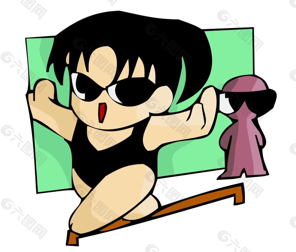 卡通女孩子運動EPS