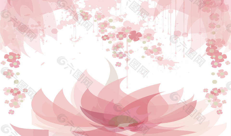 浪漫粉色花朵背景