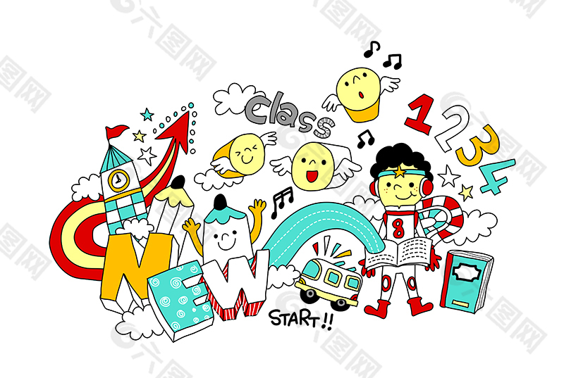 卡通字母人物素材設(shè)計