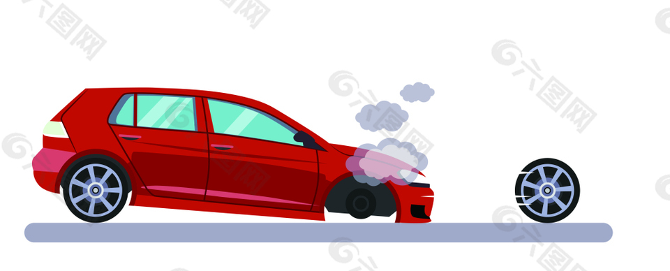 矢量紅色小車EPS