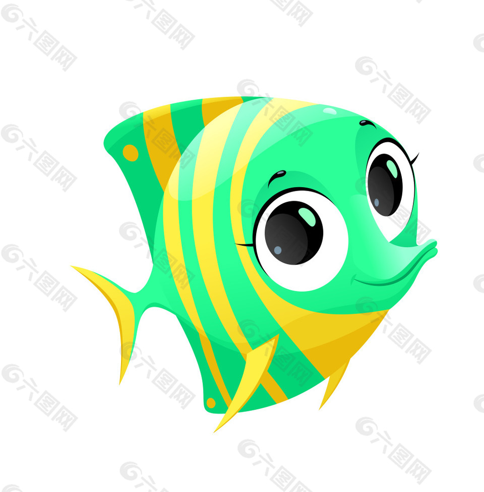 矢量卡通海底動物小魚EPS