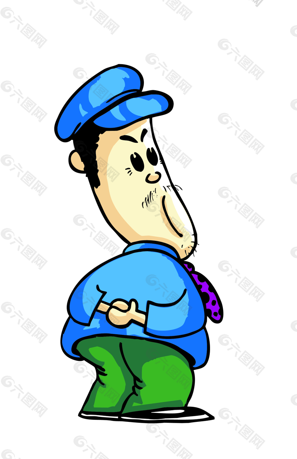 卡通矢量老爷爷EPS