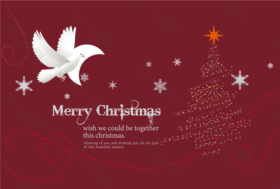 白色鴿子紅底背景