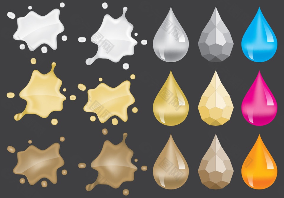 矢量水滴形珠寶