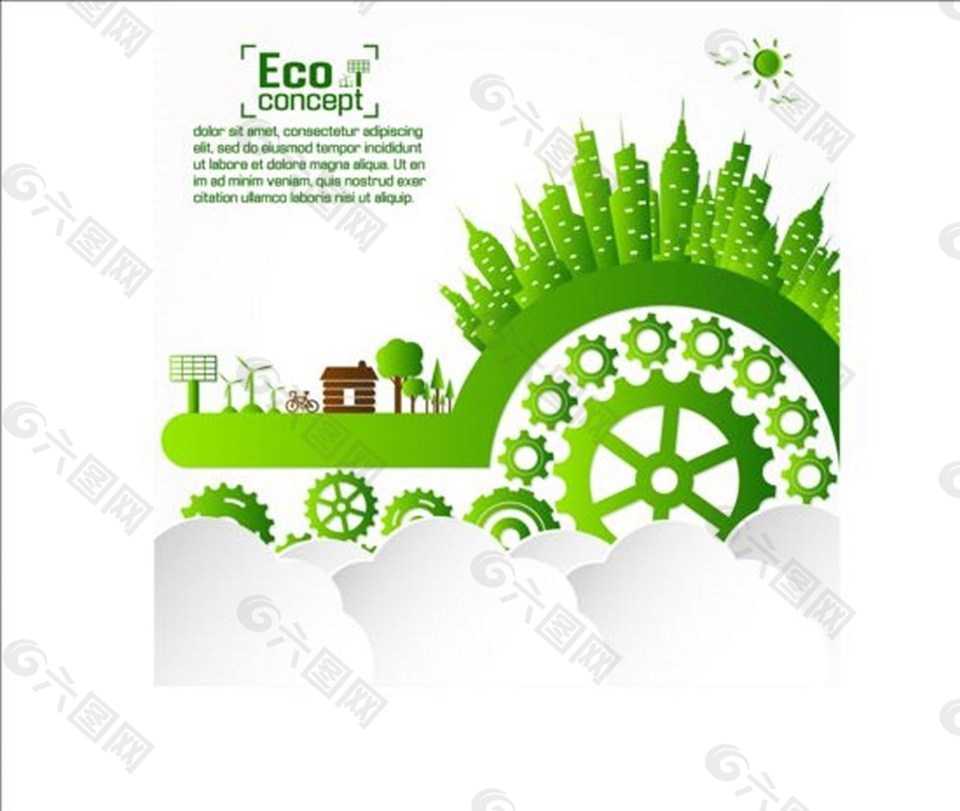 eco綠色齒輪背景