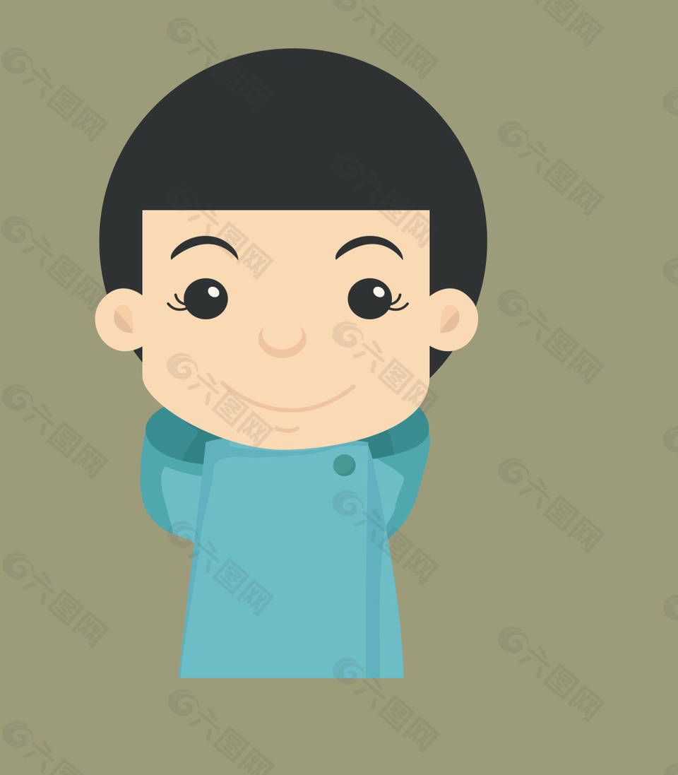 矢量時尚扁平服務員EPS