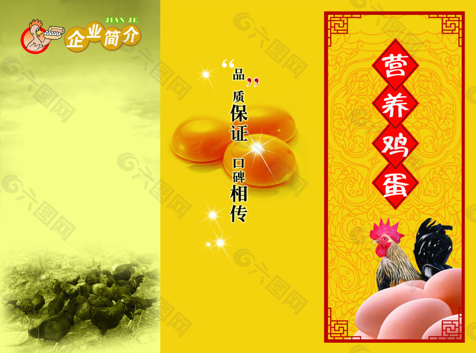 農(nóng)家土雞蛋三折頁
