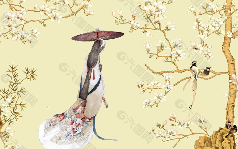 古風(fēng)人物風(fēng)景插畫