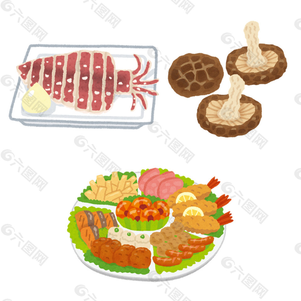 日本水彩手繪食物圖標(biāo)設(shè)計(jì)素材