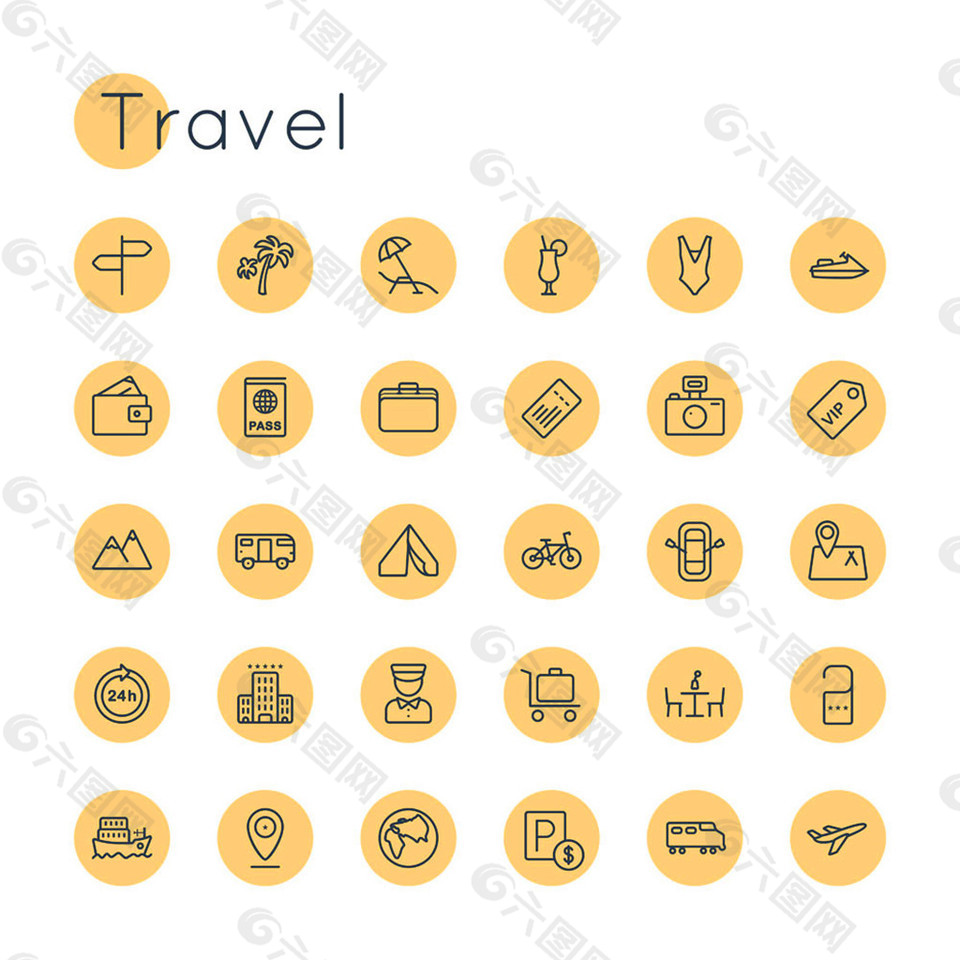 黃色旅游按鈕圖標(biāo)圖片