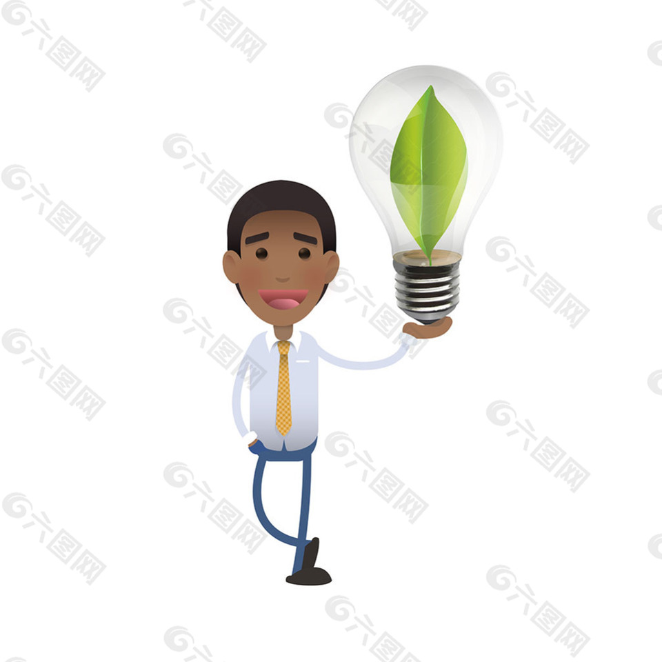 卡通人物生態燈泡背景