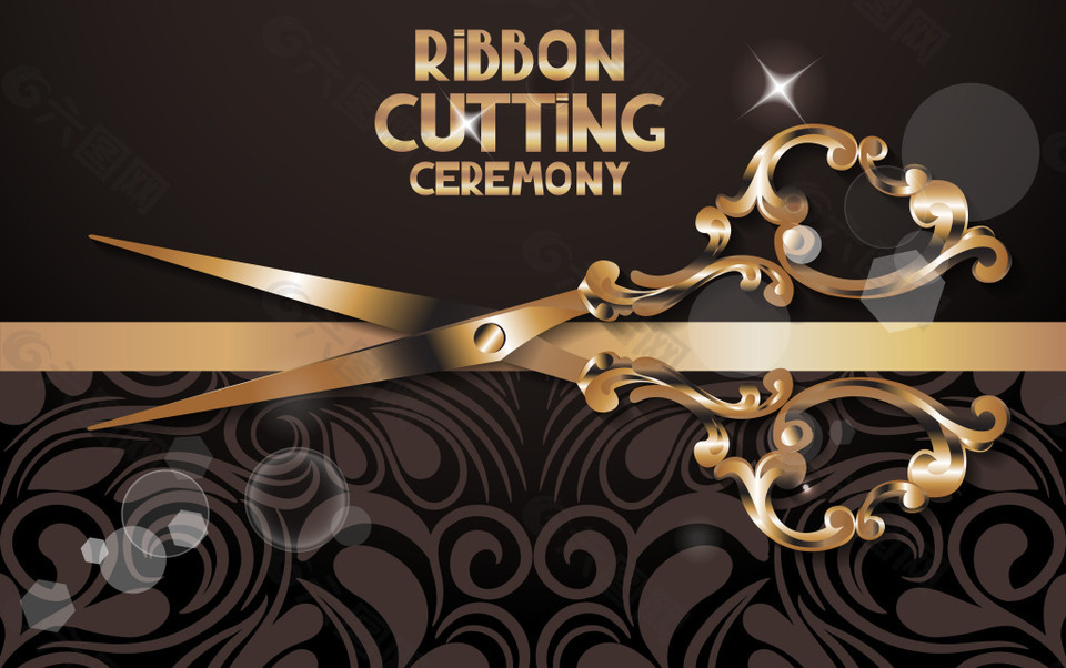 金色簪子黑色花紋背景