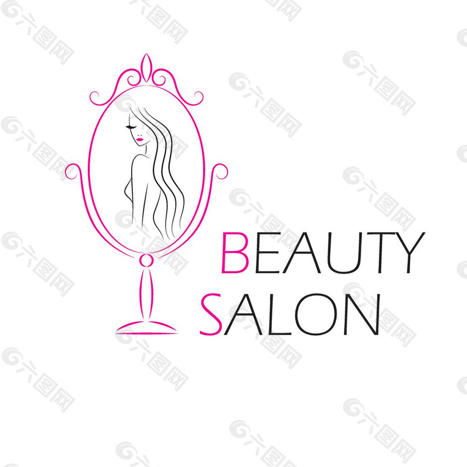 镜子美女logo设计图片