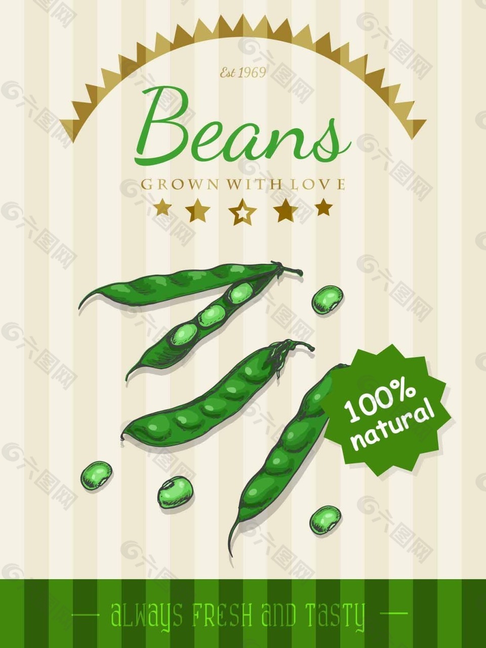 绿色蔬菜豌豆插画