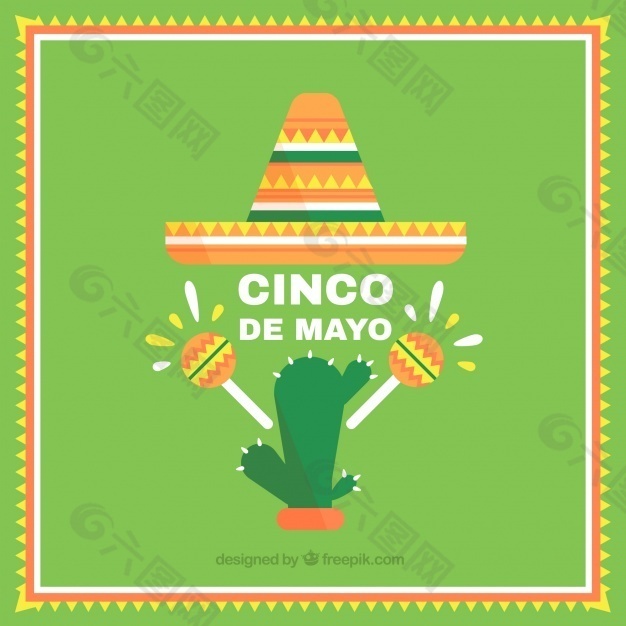 綠色背景的Cinco de Mayo慶典