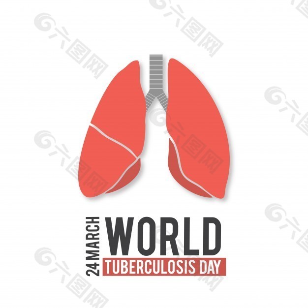 世界結(jié)核病日，白色背景的肺