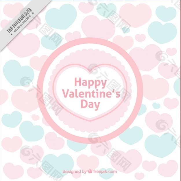 情人節(jié)背景與色彩柔和的心