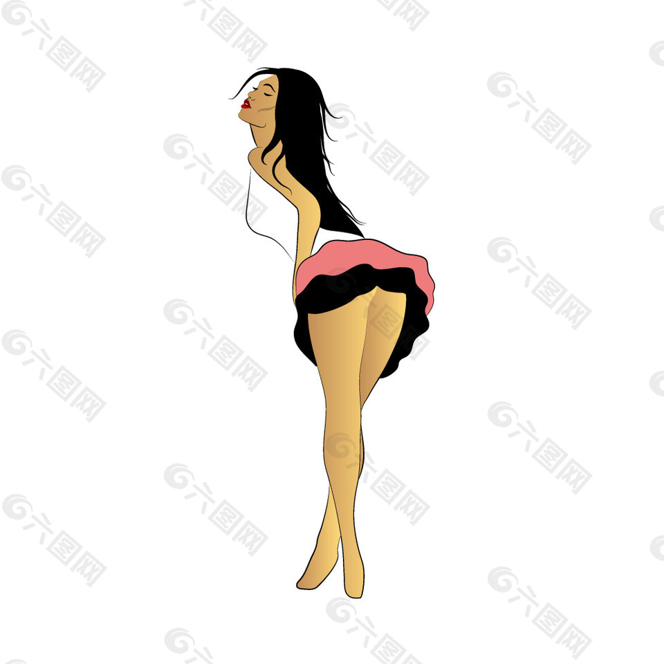 卡通女郎運(yùn)動(dòng)元素