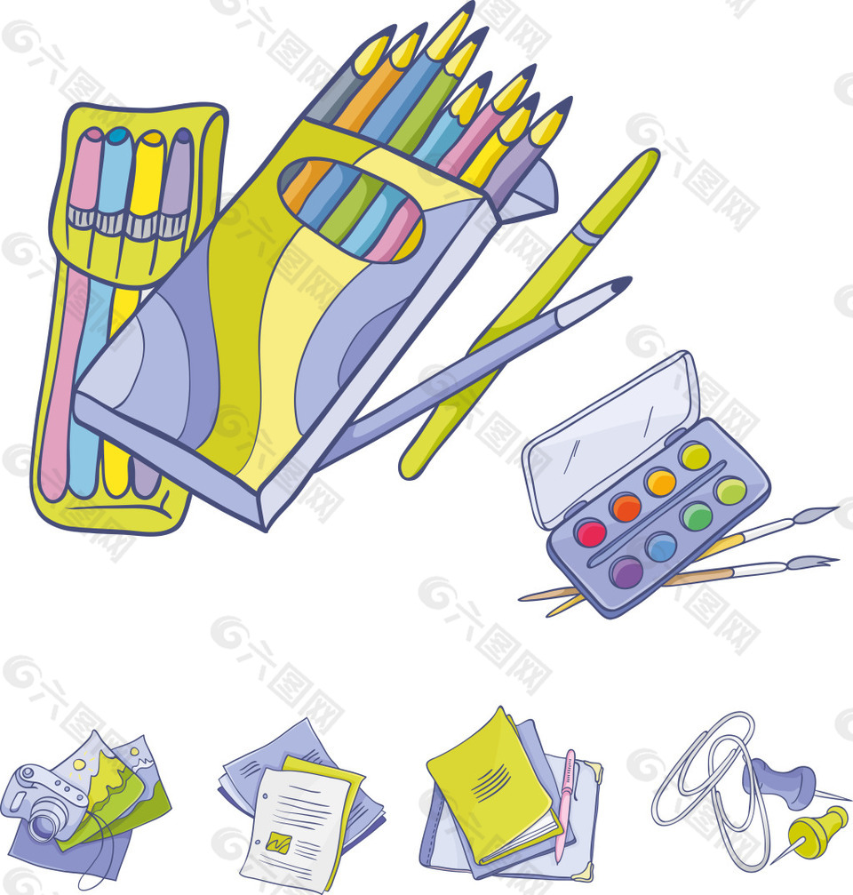手繪文具插畫