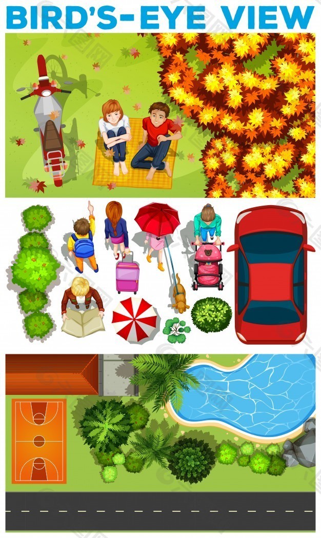 公園里的人物插畫(huà)