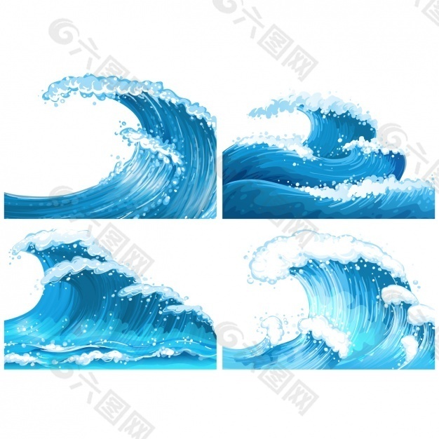 藍色的波浪收集
