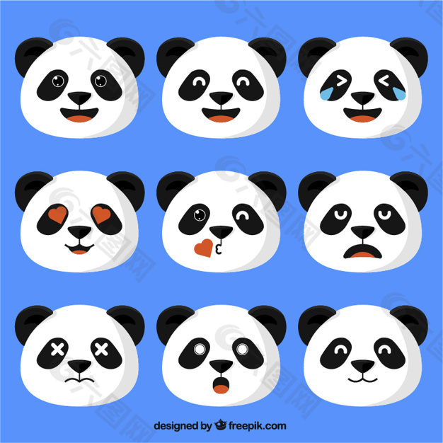 熊貓emojis在平面設計