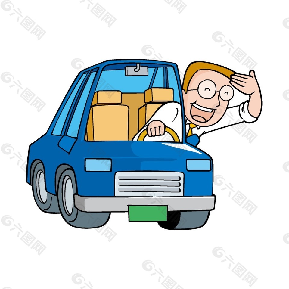 手繪開車兜風(fēng)元素