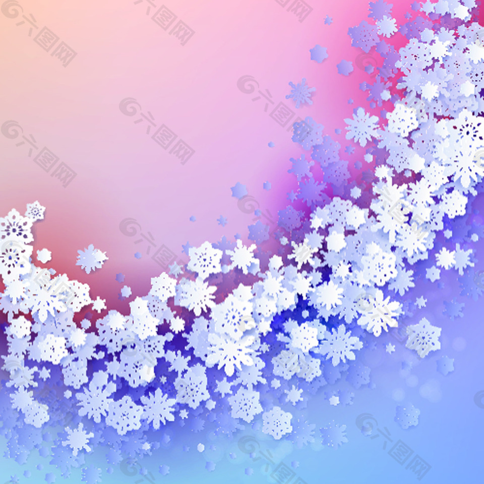卡片半圓冬季雪花邊框蒙版矢量