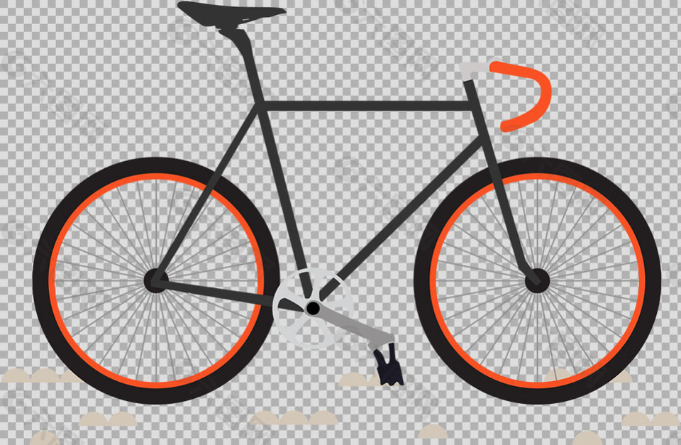 時尚單車自行車插畫免摳png透明圖層素材