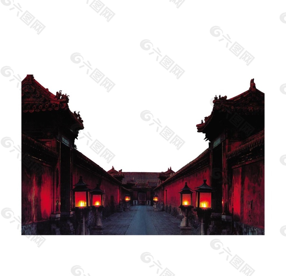 红色灯笼大宅门元素
