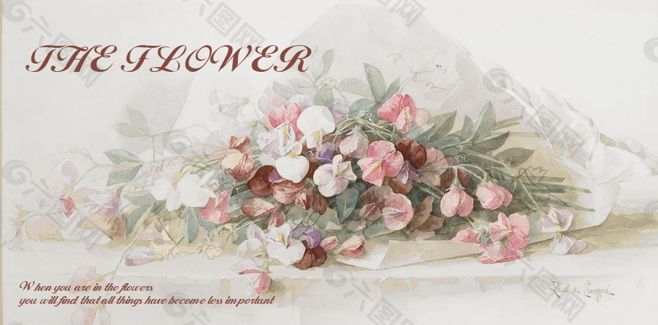 手繪鮮花插畫(huà)素材