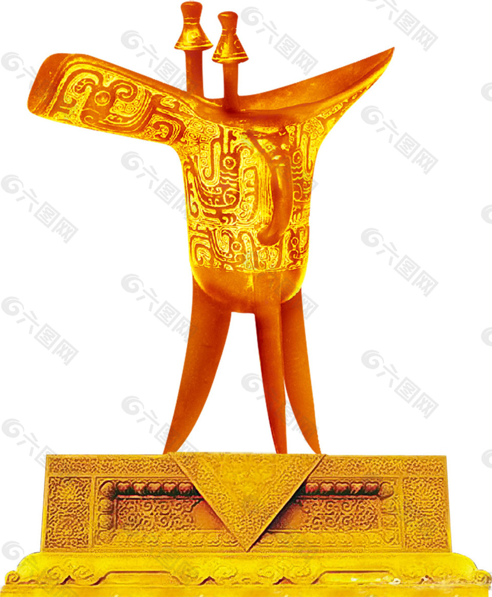 金色古代酒杯png免扣元素