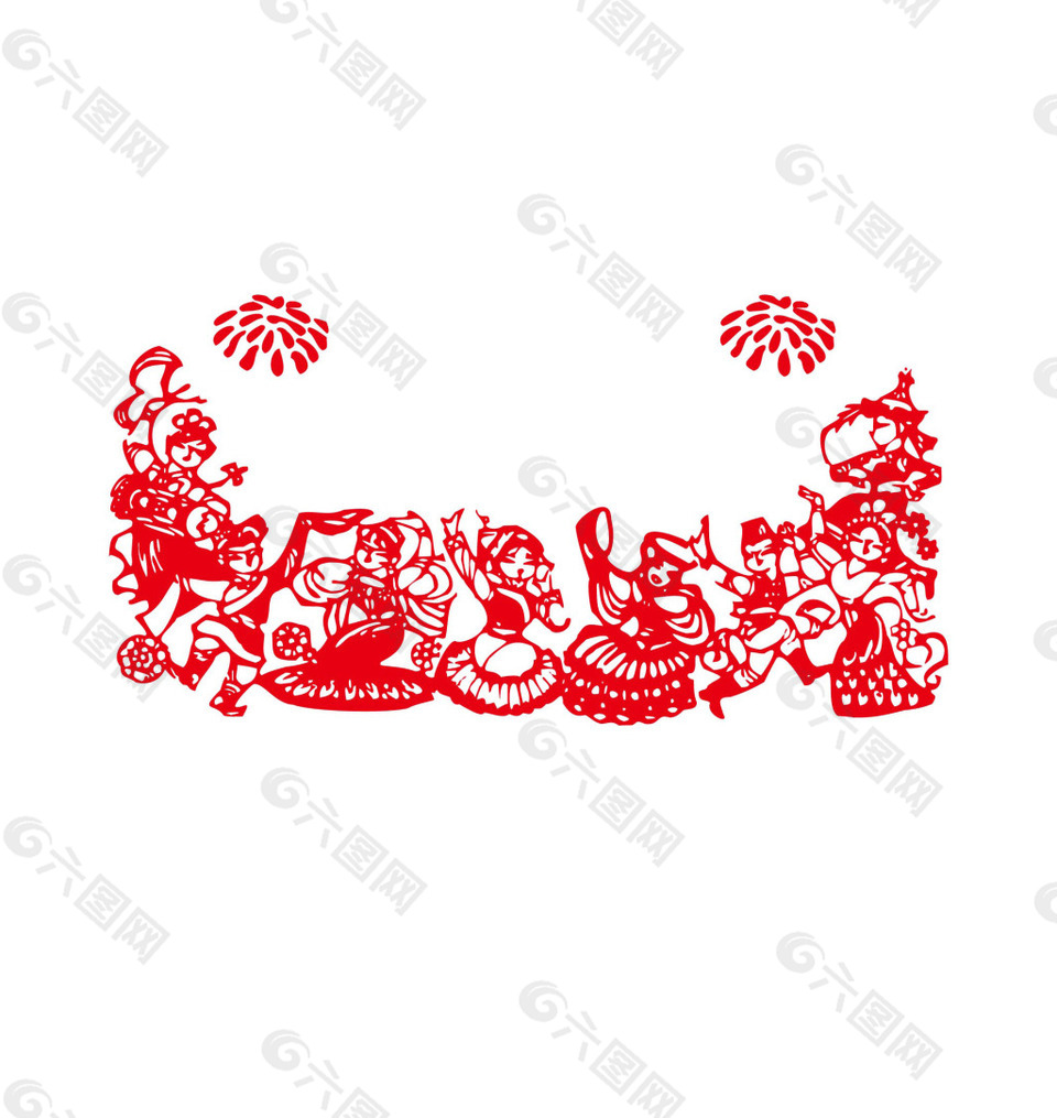 中國風(fēng)喜慶節(jié)日剪紙png免扣元素