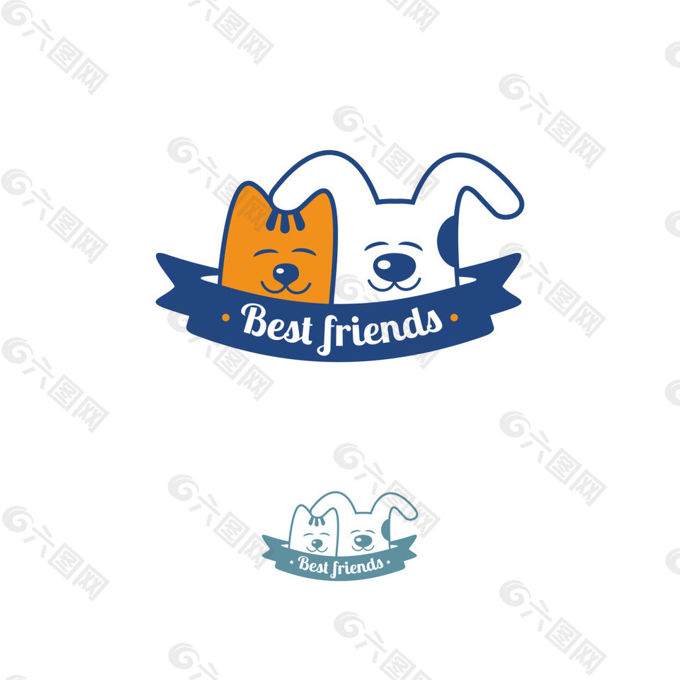 小狗動物logo設(shè)計矢量