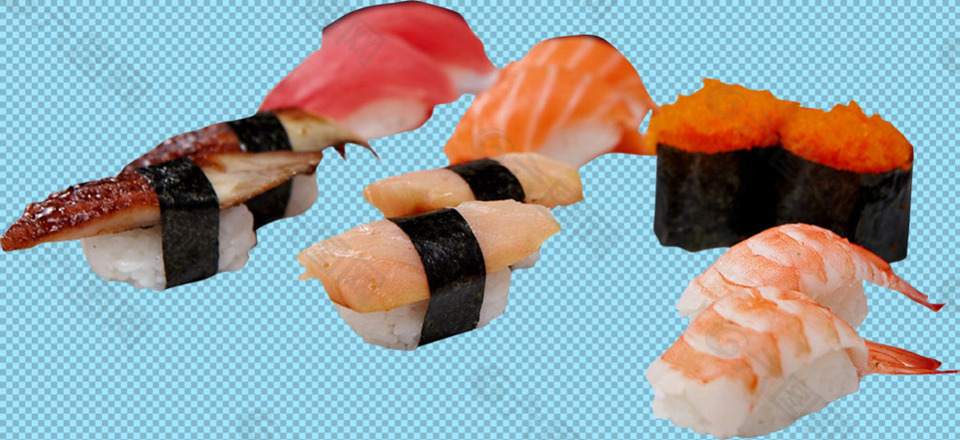 生魚(yú)片壽司免摳png透明圖層素材