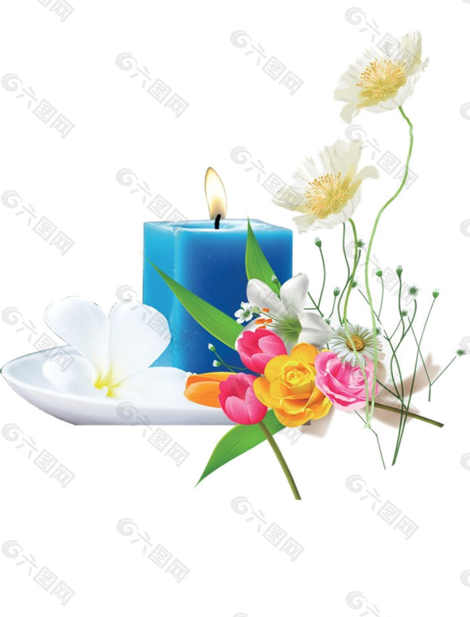 花朵蠟燭教師節(jié)元素圖