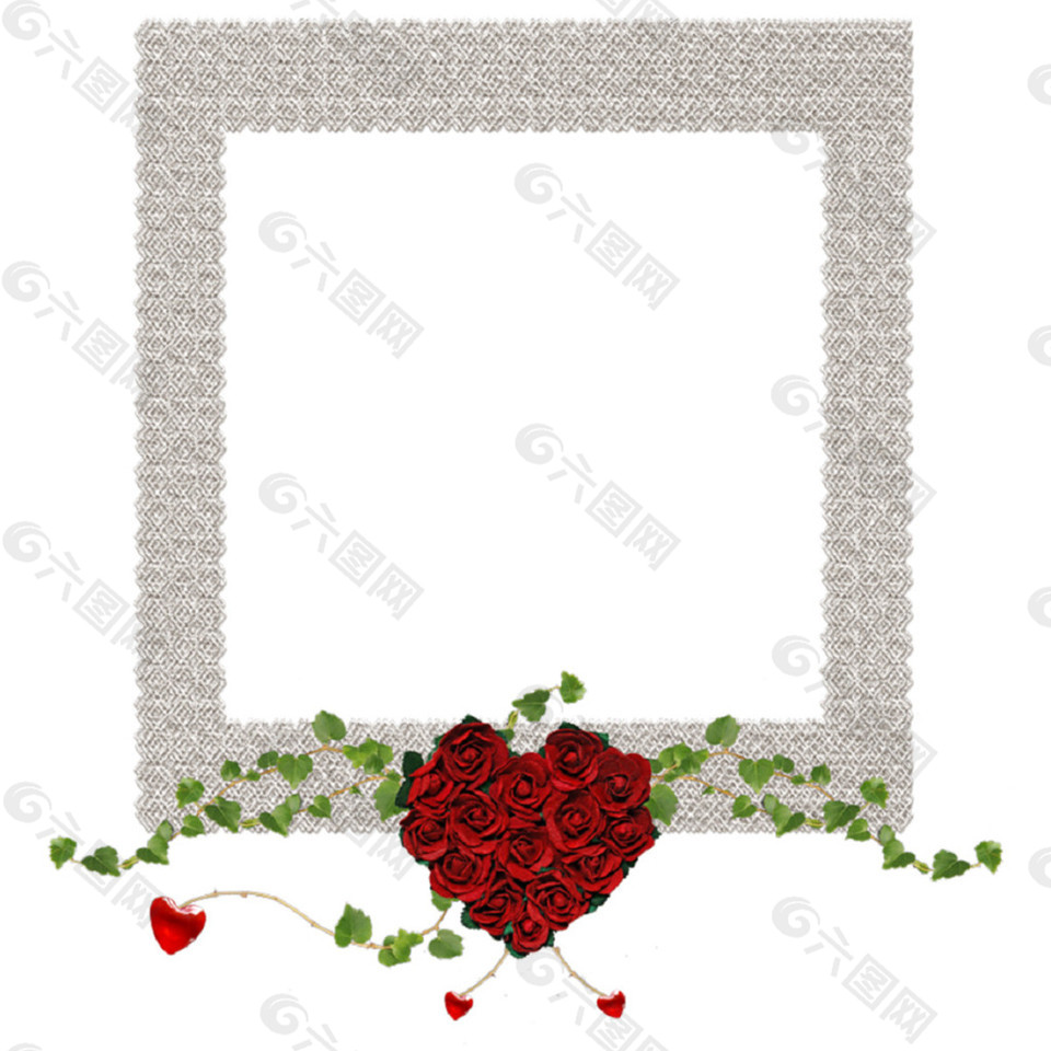 玫瑰花朵相框素材