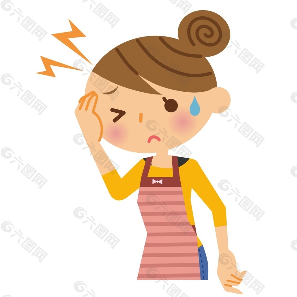 疼痛的卡通小人矢量素材