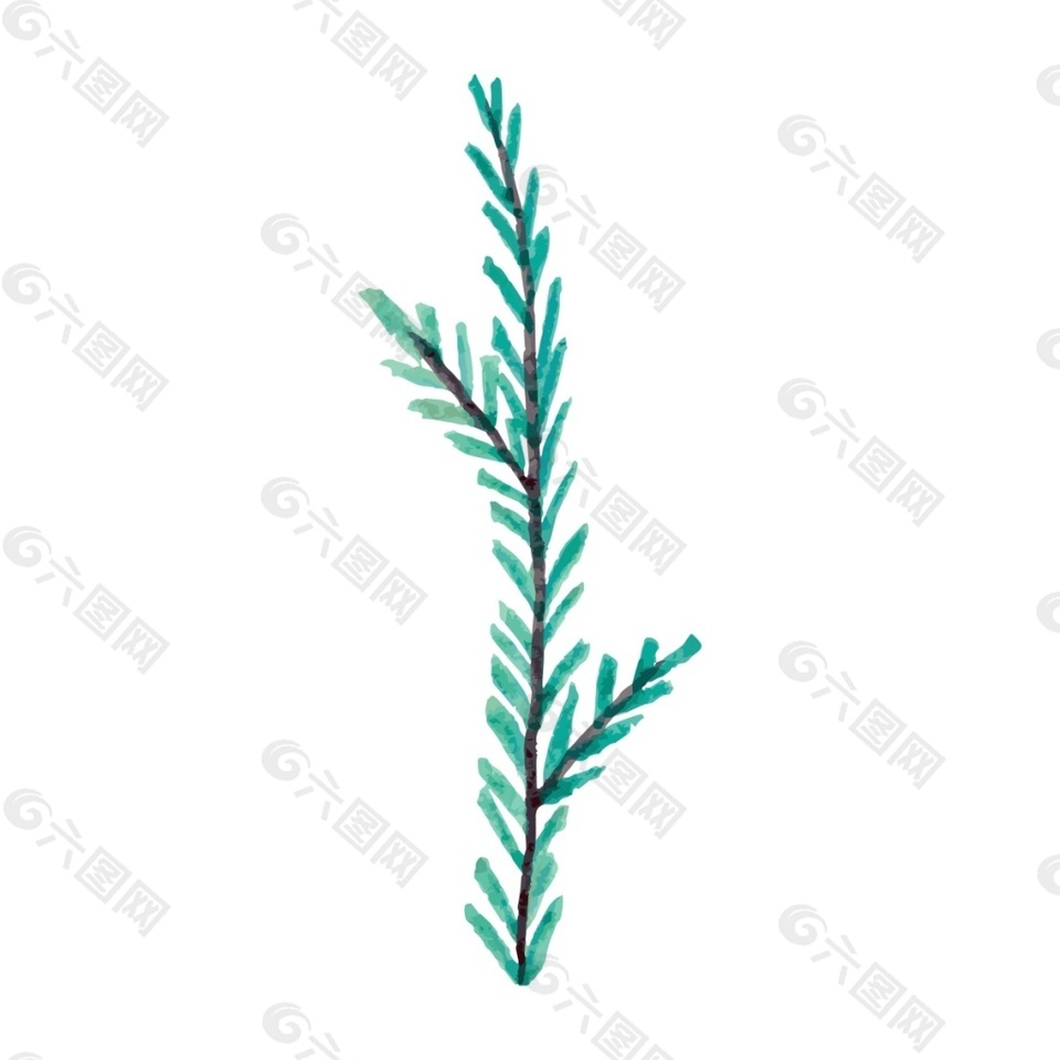 簡約松樹樹枝裝飾素材